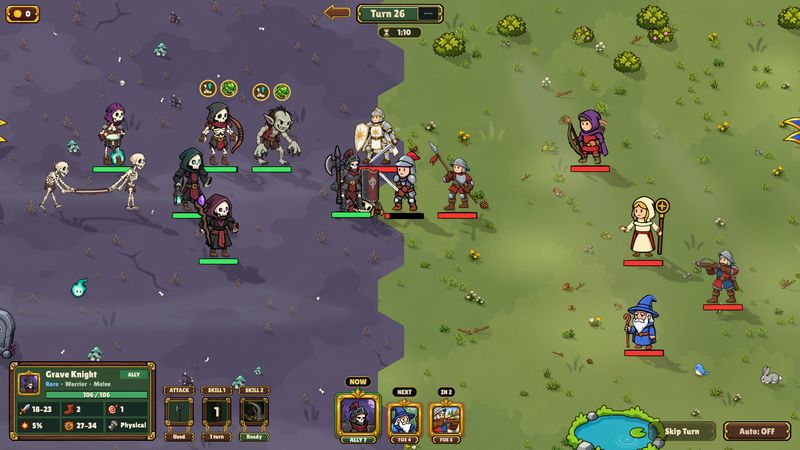 Undead against Humans, while skeleton porters carry off the fallen