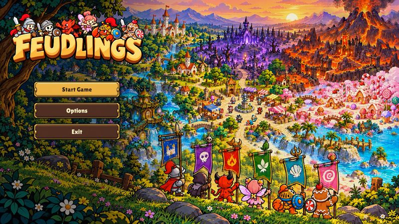 The painted title screen