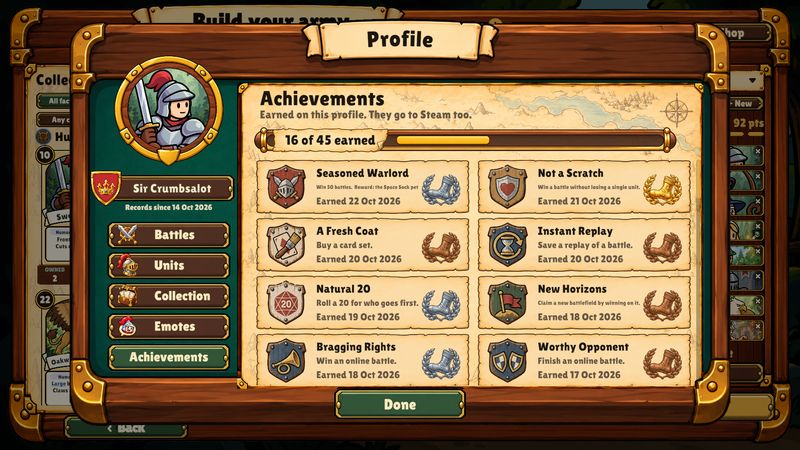 Achievements and their sock trophies